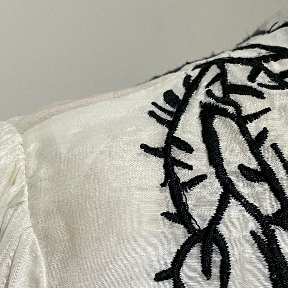 KENZO long white silk shirt L 12-14 vintage Balenciaga - Picture 11 of 12